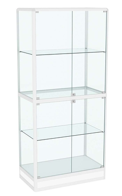 Витрина из профиля №4 (метровая) (задняя стенка - стекло), Белый