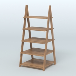 Торговая двусторонняя стойка ЛОФТ №3-950 с широкими полками, Орех