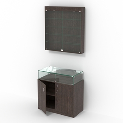 Комбинированный прилавок-витрина с высоким накопителем КПВ-14-03, Дуб Венге