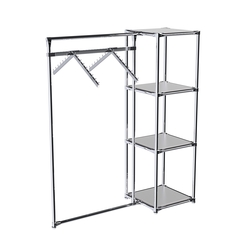 Хромированное вешало ГРАНЬ №1-3 с полками ДСП 16 мм, Серый