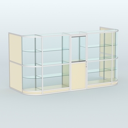 Павильон из профиля пристенный №12г (5,50 кв.м), Крем Вайс