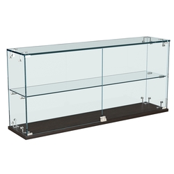 Витрина Истра настольная мини №6-2 с одной полкой и распашными дверками, Дуб Венге