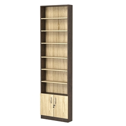 Стеллаж из ДСП с 6-ю полками 150x600 мм серии LEVEL-6 №2 (З/C - ДВП), Дуб Венге + Дуб Сонома