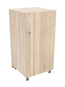 Прилавок Истра №121 квадратный с дверкой на стальных колесах (закрытый), Дуб сонома