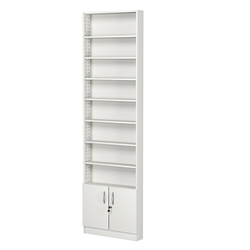 Стеллаж из ДСП с 8-ю полками 100x600 мм серии LEVEL-8 №1 (З/C - ДВП), Белый