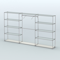 Торговая система ХРОМ без ДСП 3600 мм с прозрачными полками и поручнями №9, Белый