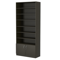 Стеллаж из ДСП с 6-ю полками 350x900 мм серии LEVEL-6 №13 (З/C - ДВП), Черный