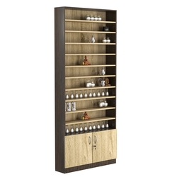 Стеллаж из ДСП с 10-ю полками 200x900 мм серии LEVEL-10 №10 (З/C - ДВП), Дуб Венге + Дуб Сонома