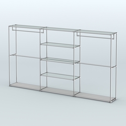 Торговая система ХРОМ без ДСП 3600 мм с прозрачными полками и поручнями №2, Серый