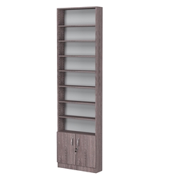 Стеллаж из ДСП с 8-ю полками 150x600 мм серии LEVEL-8 №2 (З/C - ДВП), Ясень Анкор темный