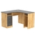 Стол угловой с ящиками СУ-03-Л (левосторонний) Дуб Золотистый и Темно-Серый