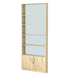 Стеллаж из ДСП с 4-мя полками 100x900 мм серии LEVEL-4 №8-2 (З/C - ЗЕРКАЛО), Дуб Сонома