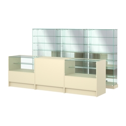 Комплект низких витрин ХП-11 и прилавков ЭК-3, Крем Вайс