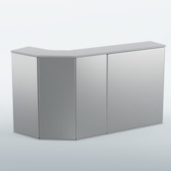 Ресепшен БАРОН №5 (ровная поверхность), Серый + Экокожа серебристая