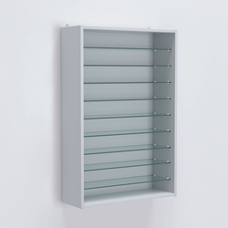 Витрина настенная №202-5Г открытая с девятью полками, Серый