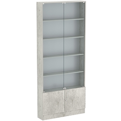 Торговая витрина Level №10-4п с 4-мя полками из ДСП 200х900мм, Метрополитан Грей