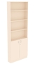 Высокий стеллаж серии Эконом №1-200 мм с дверцами 810 мм и тремя полками Крем Вайс