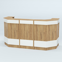 Ресепшен серии ПРАЙМ №6Б со скошенными углами, Дуб Канзас коричневый + Белый