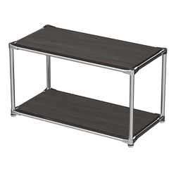 Хромированный стеллаж СТИЛЬ №4а-3 малый с полками ДСП, Дуб Венге