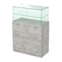 Прилавок с распашными дверками в стеклянной части Селена-101, Метрополитан Грей