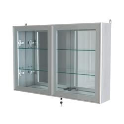 Витрина настенная №3-2А широкая с зеркалом серии Collecto, Ясень Анкор светлый