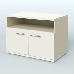 Тумба под оргтехнику, цвет дуб шамони темный, Крем Вайс + Белый