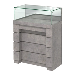 Торговый прилавок с утопленным фасадом широкий №УФ-1-900, Бетон Чикаго светло-серый F186 ST9