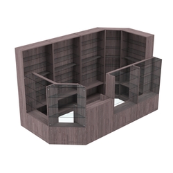 Торговый угловой островок ГРАЦИЯ №6 (открытый) (6.09 кв.м), Ясень Анкор темный