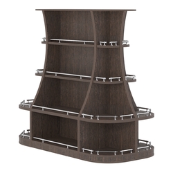 Островной низкий стеллаж ГАРАНТ №2-О с ограничителями, Дуб Венге