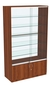 Витрина СЭСП-Z №1-1-500 (З/C - Стекло) со стеклянными полками и шторками Орех