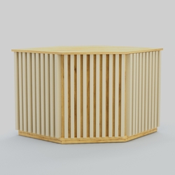 Ресепшен - стол угловой серии ВЕРТИКАЛЬ №10, Дуб Золотистый и Крем Вайс