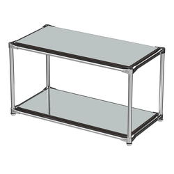 Хромированный стеллаж СТИЛЬ №4а-4 малый зеркальный, Дуб Венге