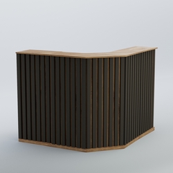 Ресепшен Г-образный серии ПРИЛИВ №4, Дуб Канзас Коричнерый + черный