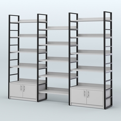 Комбо стеллажей с полками STRONG - АЛЬФА №4 (2860 мм), Серый