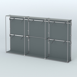 Торговая система ХРОМ (задняя стенка - ДСП) 3600 мм с поручнями №9, Темно-Серый