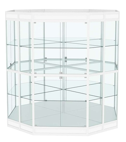 Витрина из профиля островная восьмигранная №3, Белый