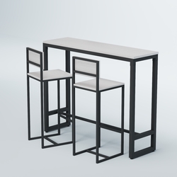 Комплект барный стол "Кофе-брейк" №9 и стулья, Ясень Анкор светлый