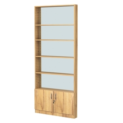 Стеллаж из ДСП с 4-мя полками 100x900 мм серии LEVEL-4 №8-2 (З/C - ЗЕРКАЛО), Дуб Золотистый