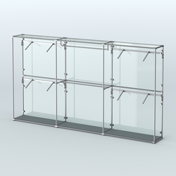 Торговая система ХРОМ (задняя стенка - стекло) 3600 мм с поручнями №2, Темно-Серый