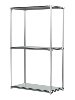 Хромированный стеллаж СТИЛЬ №2а-4 с зеркалами, Черный