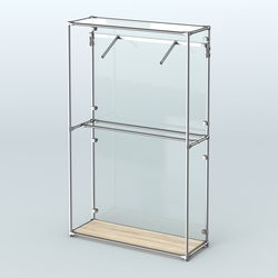 Торговая система ХРОМ (задняя стенка - стекло) 1200 мм с поручнями №4, Дуб Сонома