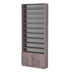 Стеллаж из ДСП с 9-ю полками 250x900 мм серии LEVEL-9 №11 (З/C - ДВП), Ясень Анкор темный