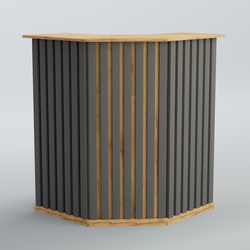 Ресепшен угловой серии ПРИЛИВ №3, Дуб Золотистый и Темно-Серый