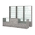 Комплект стеллажей со стеклянными полками U-6 №12-1 и прилавков ЭК-03 Бетон Чикаго светло-серый F186 ST9