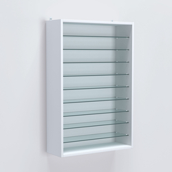 Витрина настенная №202-5Г открытая с девятью полками, Белый