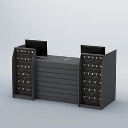 Ресепшен Атлант с накладными планками и экономпанелями №8, Темно-Серый