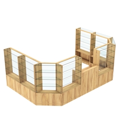 Торговый пристенный островок ГРАЦИЯ №11 (открытый) (9.62 кв.м), Дуб Золотистый