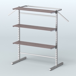 Система ЭЛЕГАНТ островная с полками ДСП №13в, Ясень Анкор темный