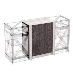 Прилавок из ДСП Модерн №1-КР-900 центральный, Ясень Анкор темный + Ясень Анкор светлый