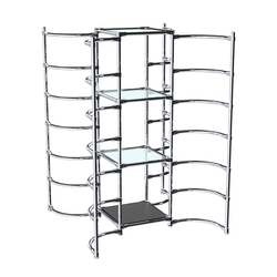 Хромированное вешало ДУГА №3-1 с полками стекло 6 мм, Черный